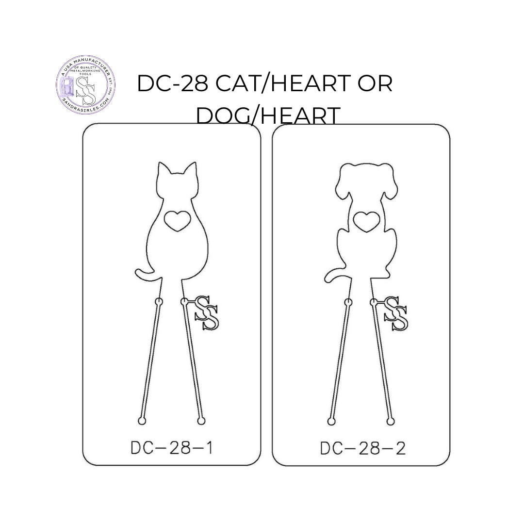 PANCAKE DIE DC-28 CAT/HEART OR DOG/HEART