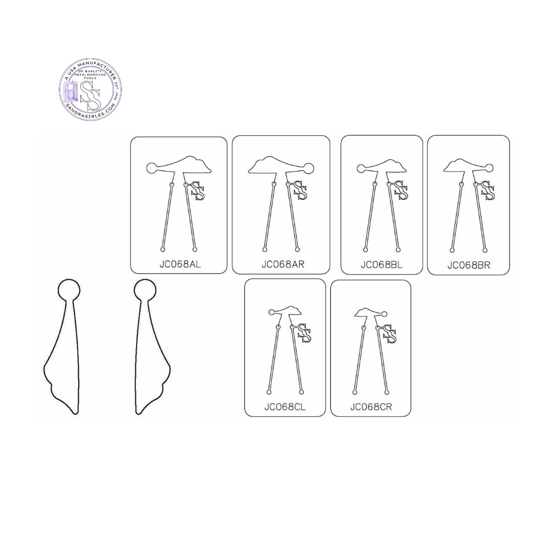 PANCAKE DIE JC068 EARRING COMPONENT LEFT OR RIGHT