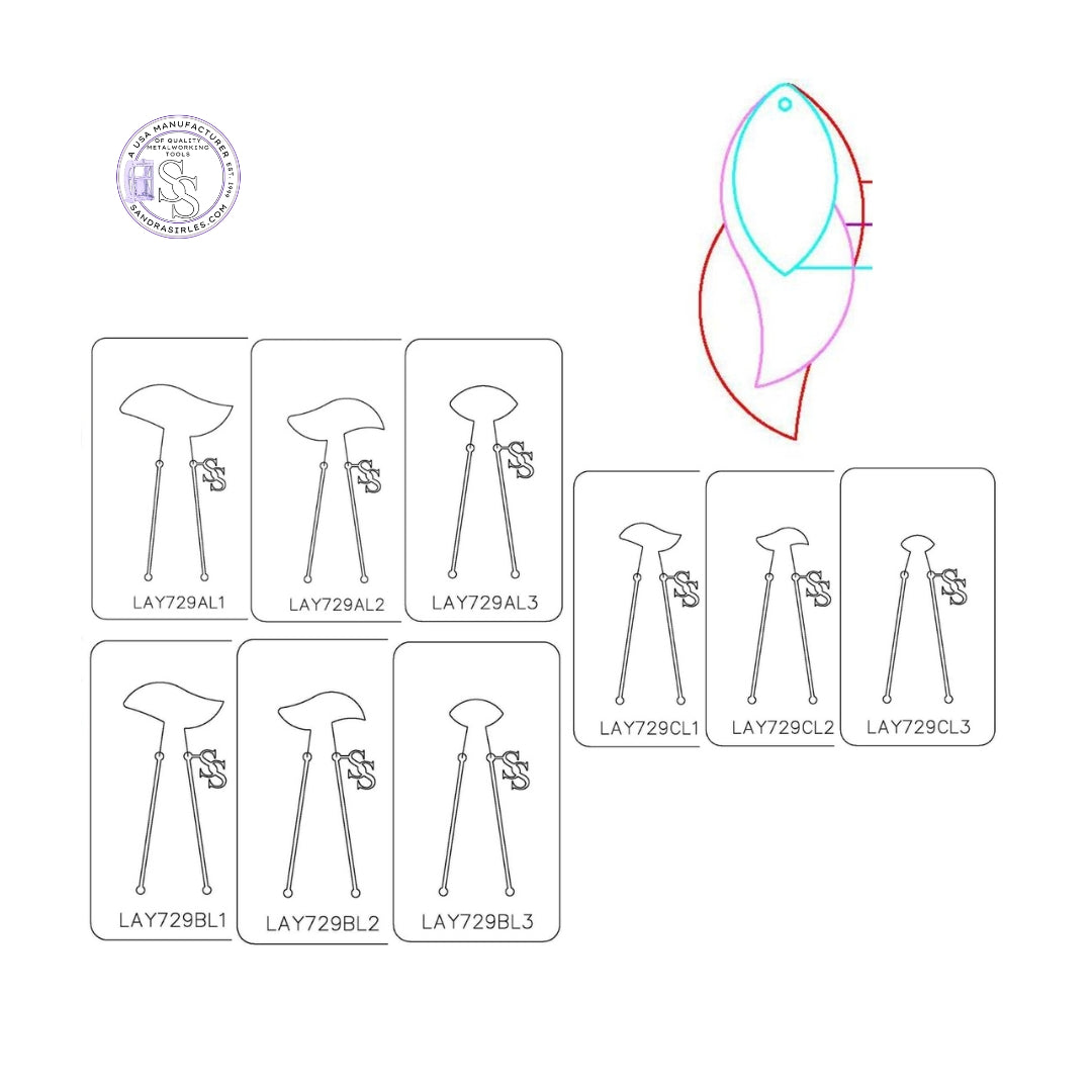 PANCAKE DIE LAYER729 3 LAYER EARRING