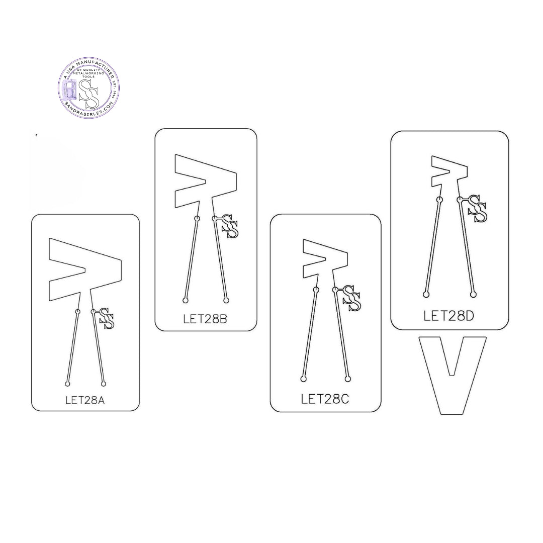 PANCAKE DIE LET28 UPPER CASE LETTER V