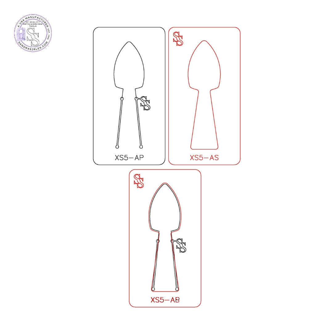 XS5 TRIO: EXACT SIZE FORMING DIE TRIO SETS: 1 SILHOUETTE DIE, 1 PANCAKE DIE, 1 SPACER DIE