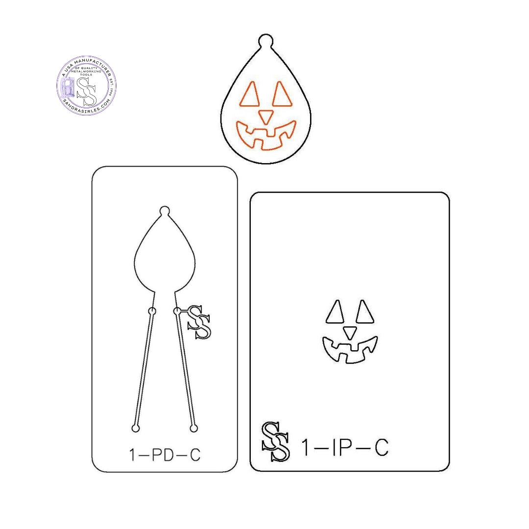 IMPRESSION PLATE & PANCAKE DIE COMBO   1- PUMPKIN/EARRING