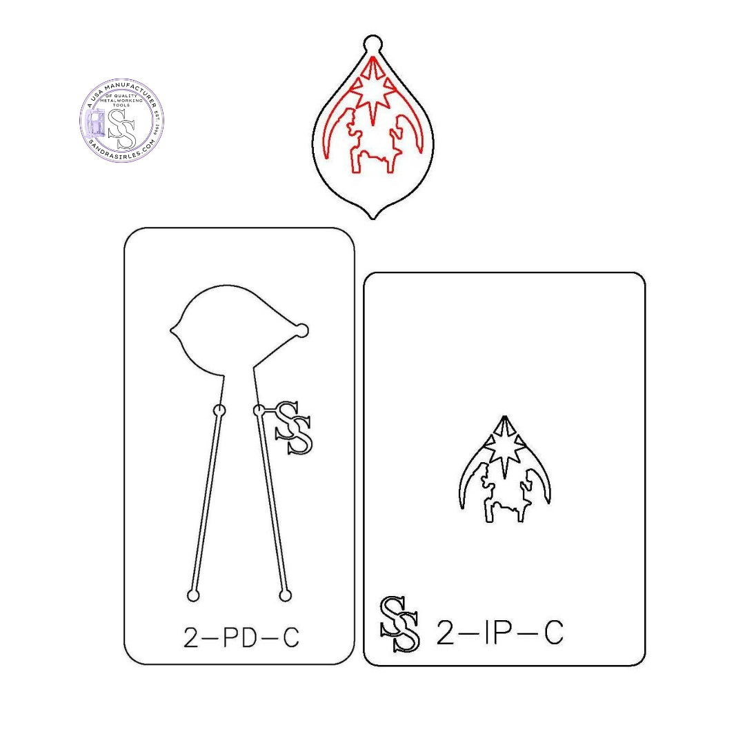 IMPRESSION PLATE & PANCAKE DIE COMBO 2- MANGER/EARRING