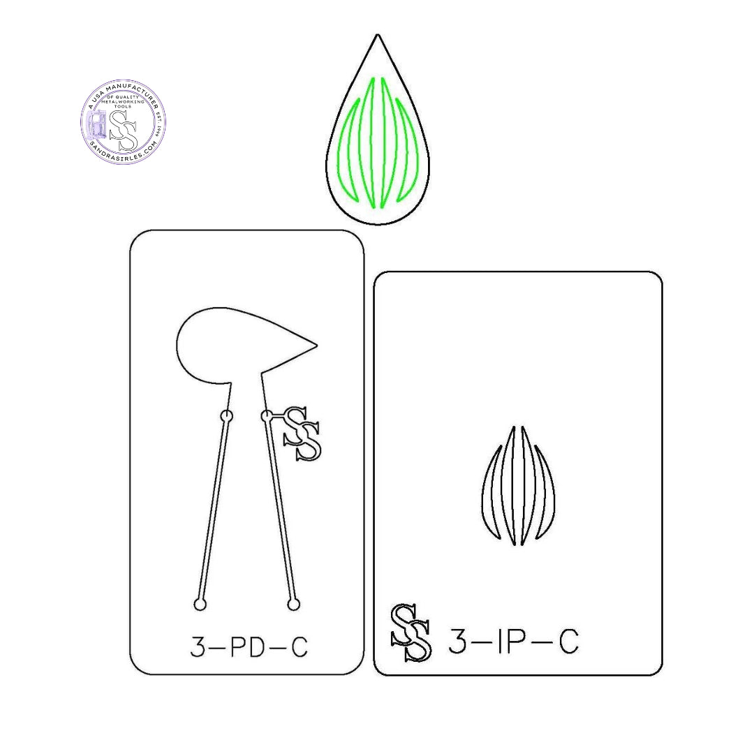 IMPRESSION PLATE & PANCAKE DIE COMBO 3- DESIGN/EARRING