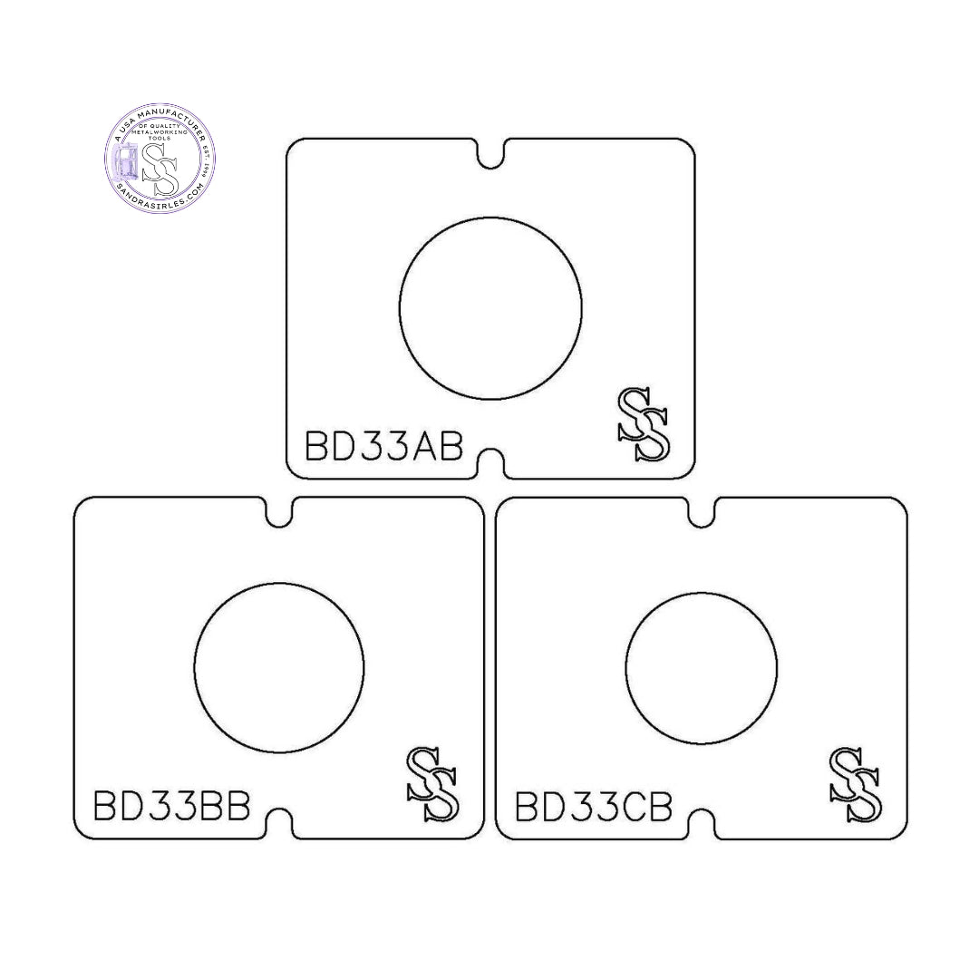 SS BLANKING DIE 3 PIECE SET BD33 ROUND