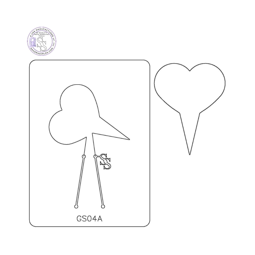 PANCAKE DIE GS04 GARDEN STAKE HEART