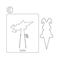 PANCAKE DIE GS05A GARDEN STAKE BUNNY