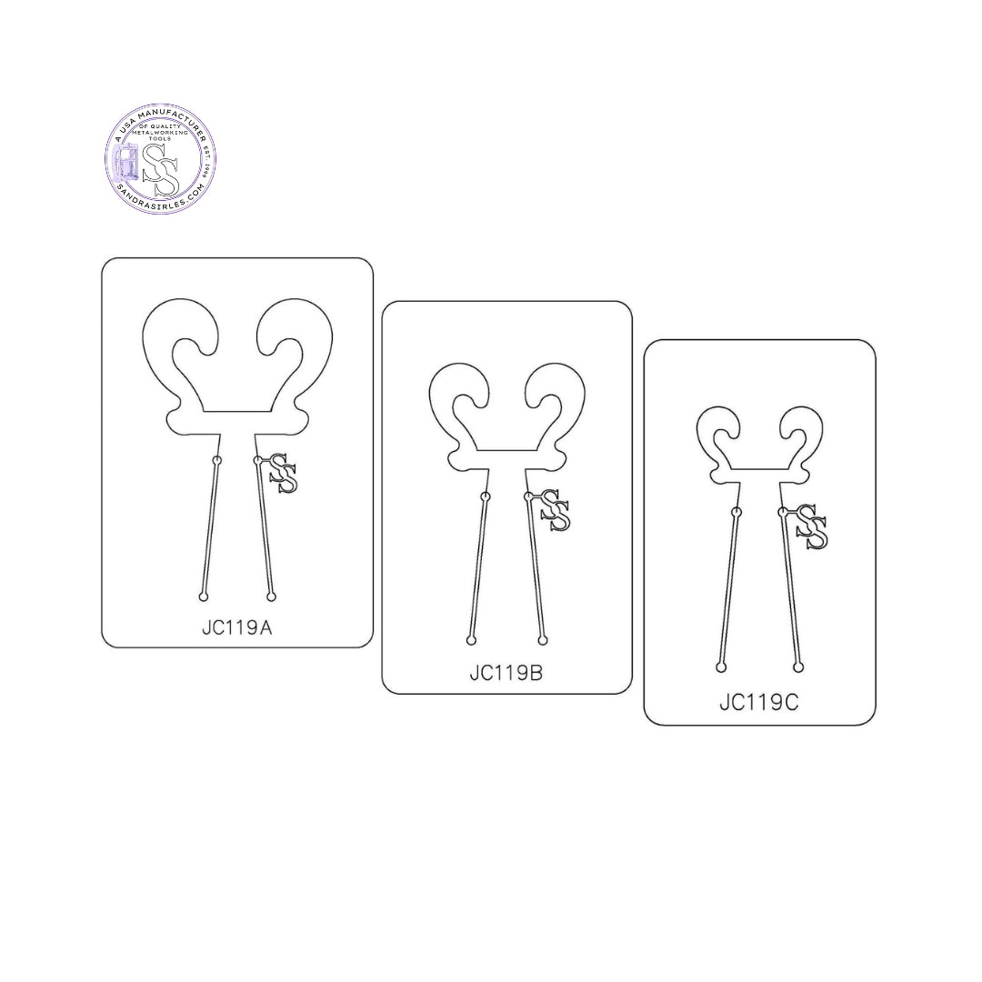 PANCAKE DIE JC119 EARRING COMPONENT LEFT AND RIGHT