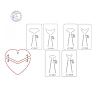 PANCAKE DIE JC128 2 PIECE HEART JEWELRY COMPONENTS