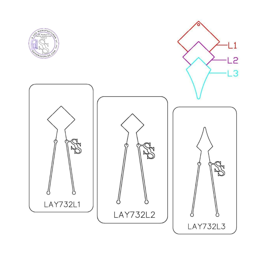 PANCAKE DIE LAYER732 3 LAYER EARRING