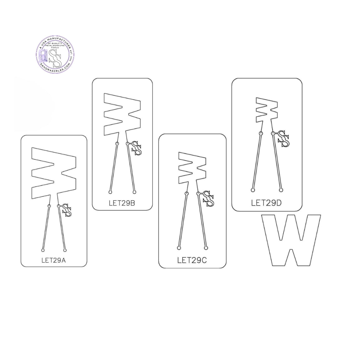PANCAKE DIE LET29 UPPER CASE LETTER W