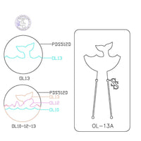 PANCAKE DIE OVERLAY-13 OL-13 Lg. WHALES TAIL/OCEAN