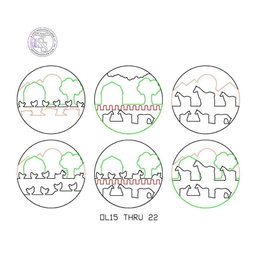 PANCAKE DIE OVERLAY-17 OL-17 HORSES