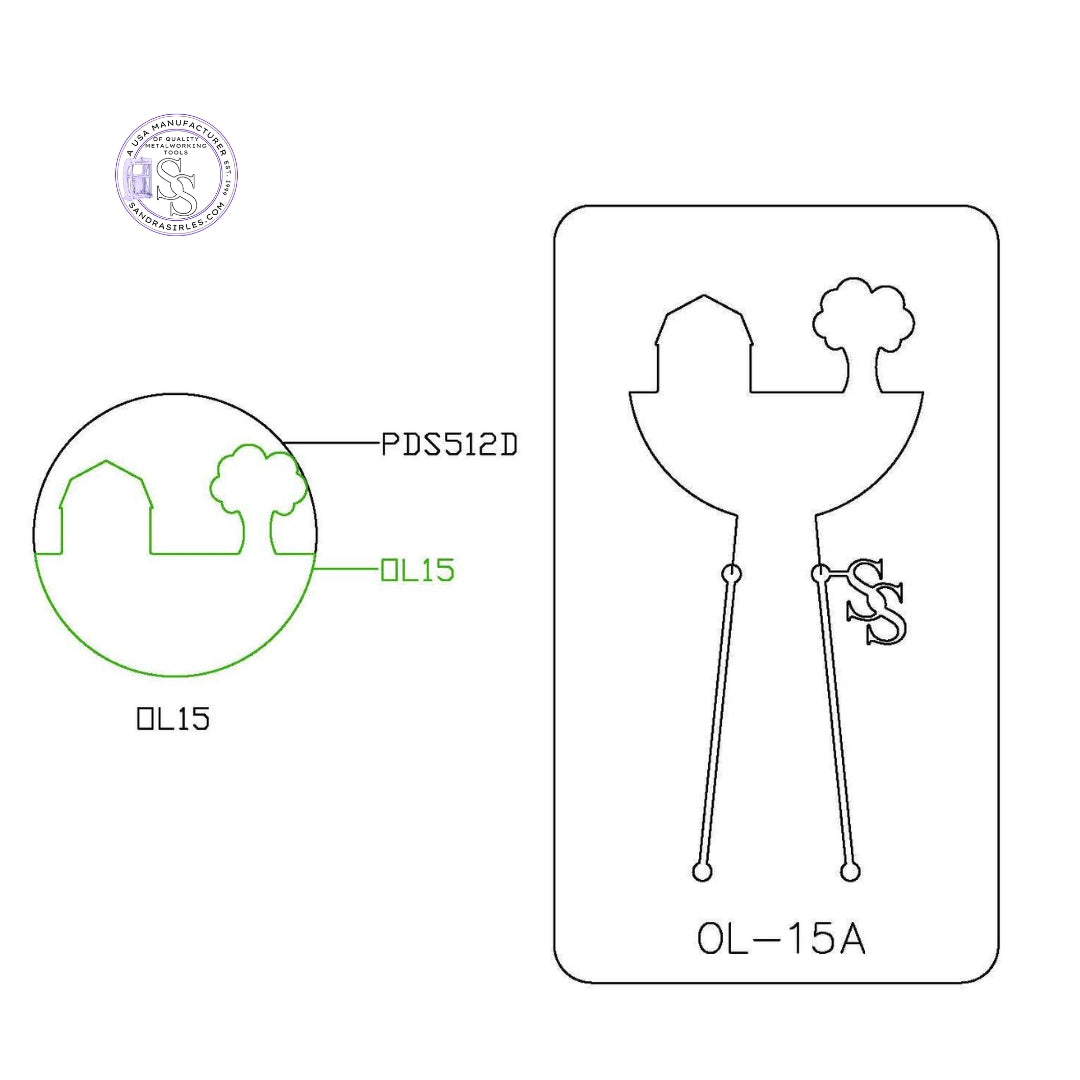 PANCAKE DIE OVERLAY-15 OL-15 BARN/ TREE