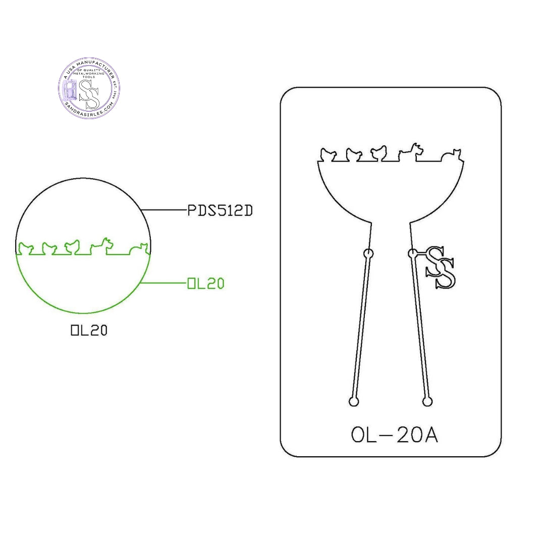 PANCAKE DIE OVERLAY-20 OL-20 CHICKENS/DOG/CAT