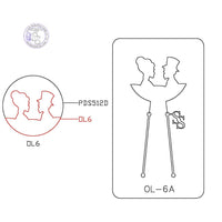PANCAKE DIE OVERLAY-6 OL-6 MALE/FEMALE SKELETON HEADS