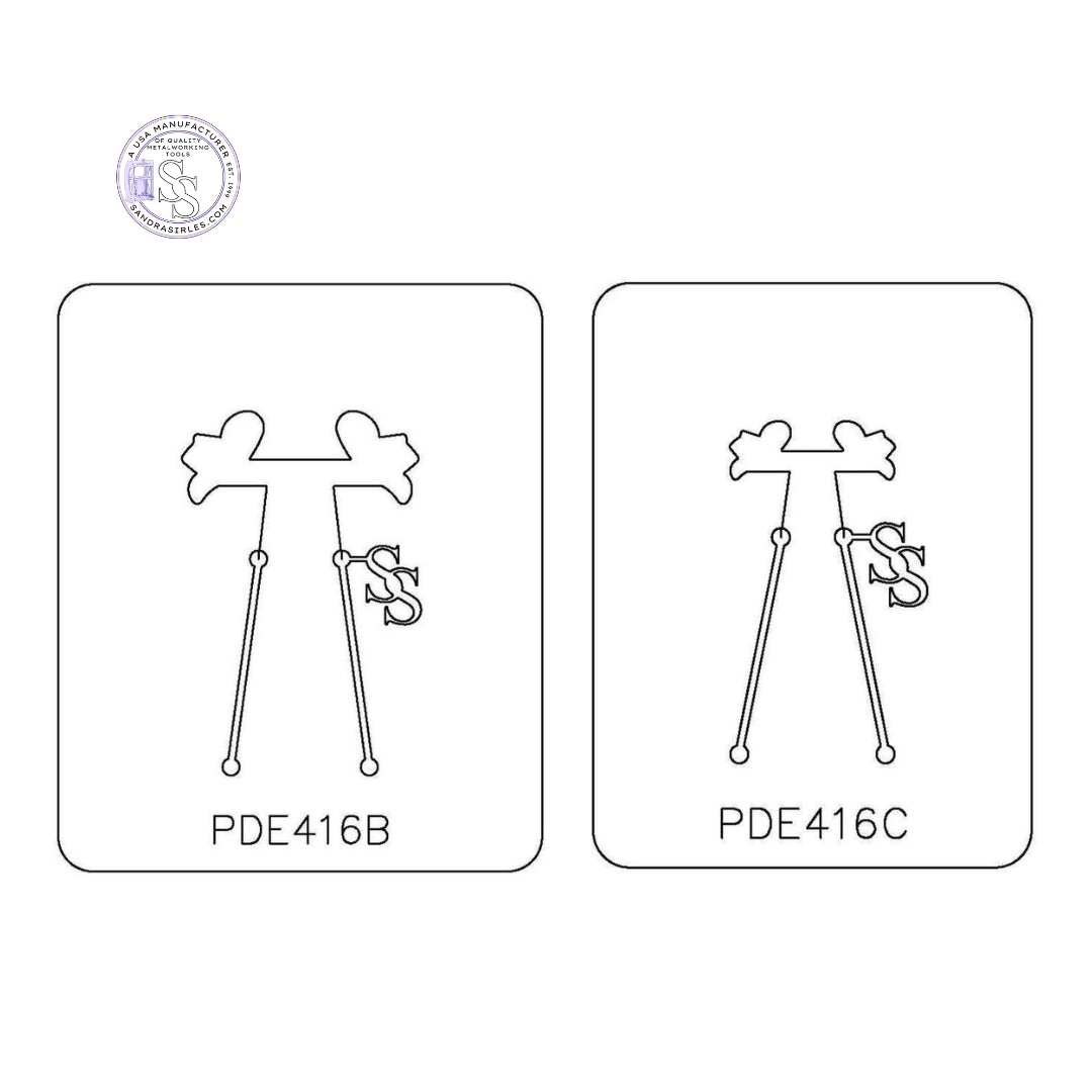 PANCAKE DIE PDE416 EARRINGS COWBOY HAT