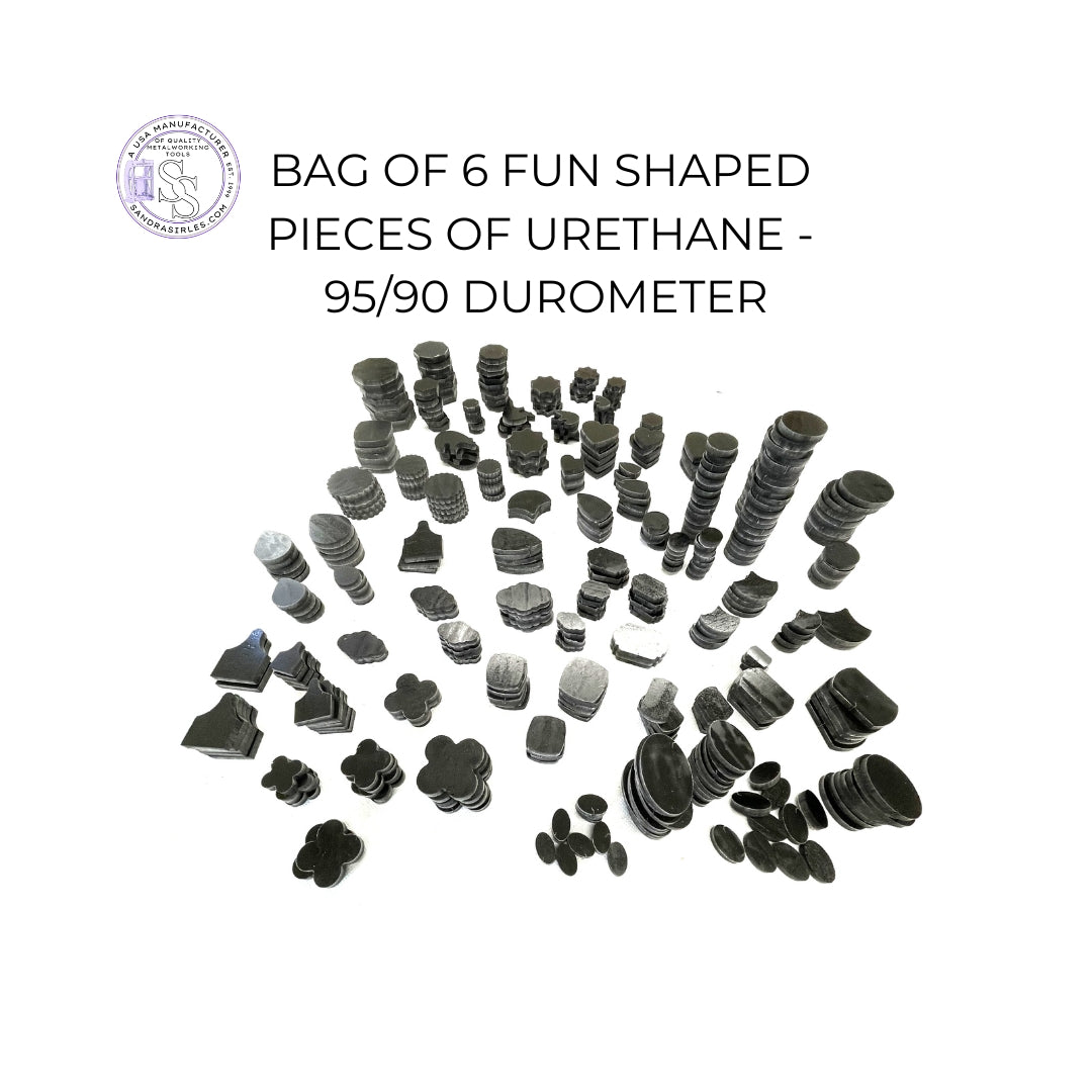 BAG OF 6 FUN SHAPED PIECES OF URETHANE - 95/90 DUROMETER