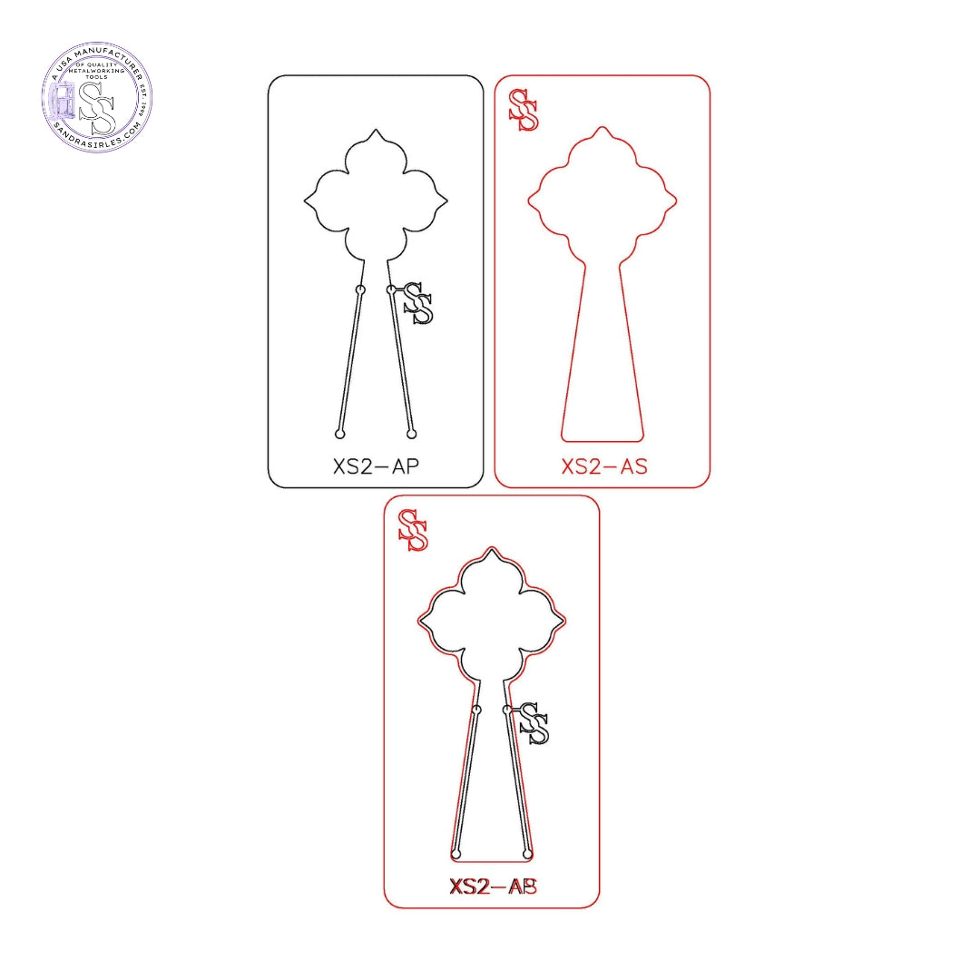 XS2 TRIO: EXACT SIZE FORMING DIE TRIO SETS: 1 SILHOUETTE DIE, 1 PANCAKE DIE, 1 SPACER DIE